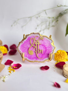 Jai Shree Ram  with Agate Stone with Metal Stand
