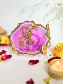 Jai Shree Ram  with Agate Stone with Metal Stand