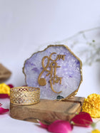Jai Shree Ram - Agate Tea Light with Wood Stand