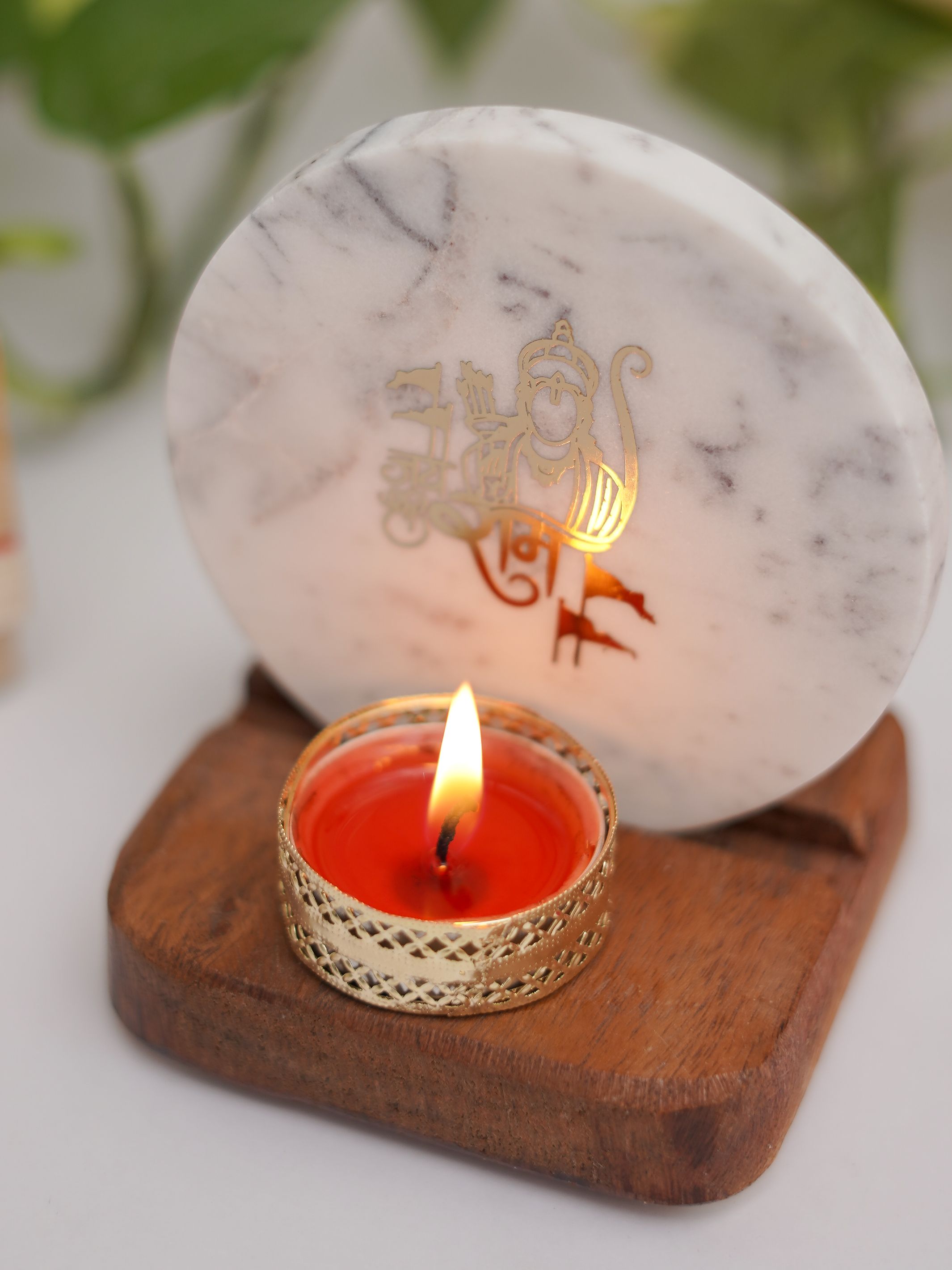 Marble & Wood -  Tea Light Holder