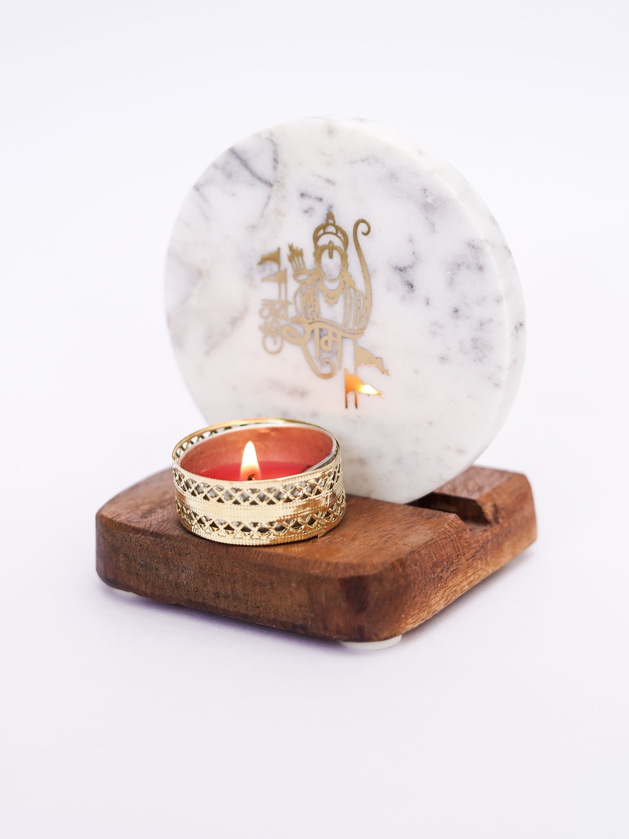 Marble & Wood -  Tea Light Holder