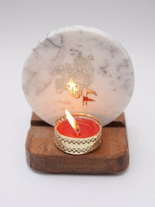 Tea Light Holder - Marble & Wood
