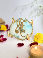 Jai Shree Ram  with Agate Stone with Metal Stand