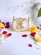 Jai Shree Ram  with Agate Stone with Metal Stand