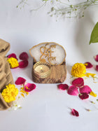 Jai Shree Ram - Agate Tea Light with Wood Stand
