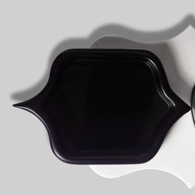 Jharokha leather ashtray displayed on desk luxury decor India - The Mage Home