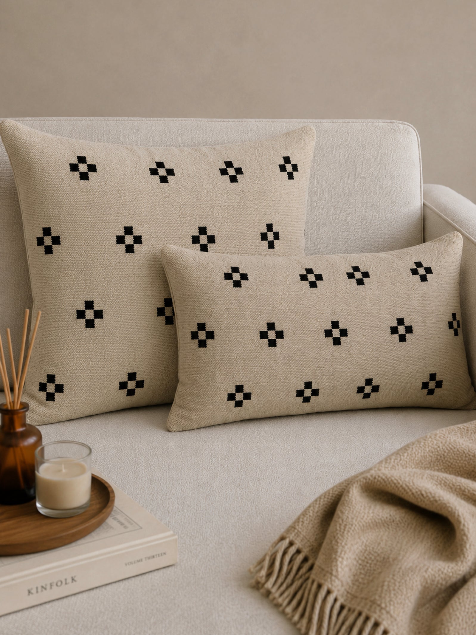 Woven Print Cushion Covers ( Available in 2 Colours)