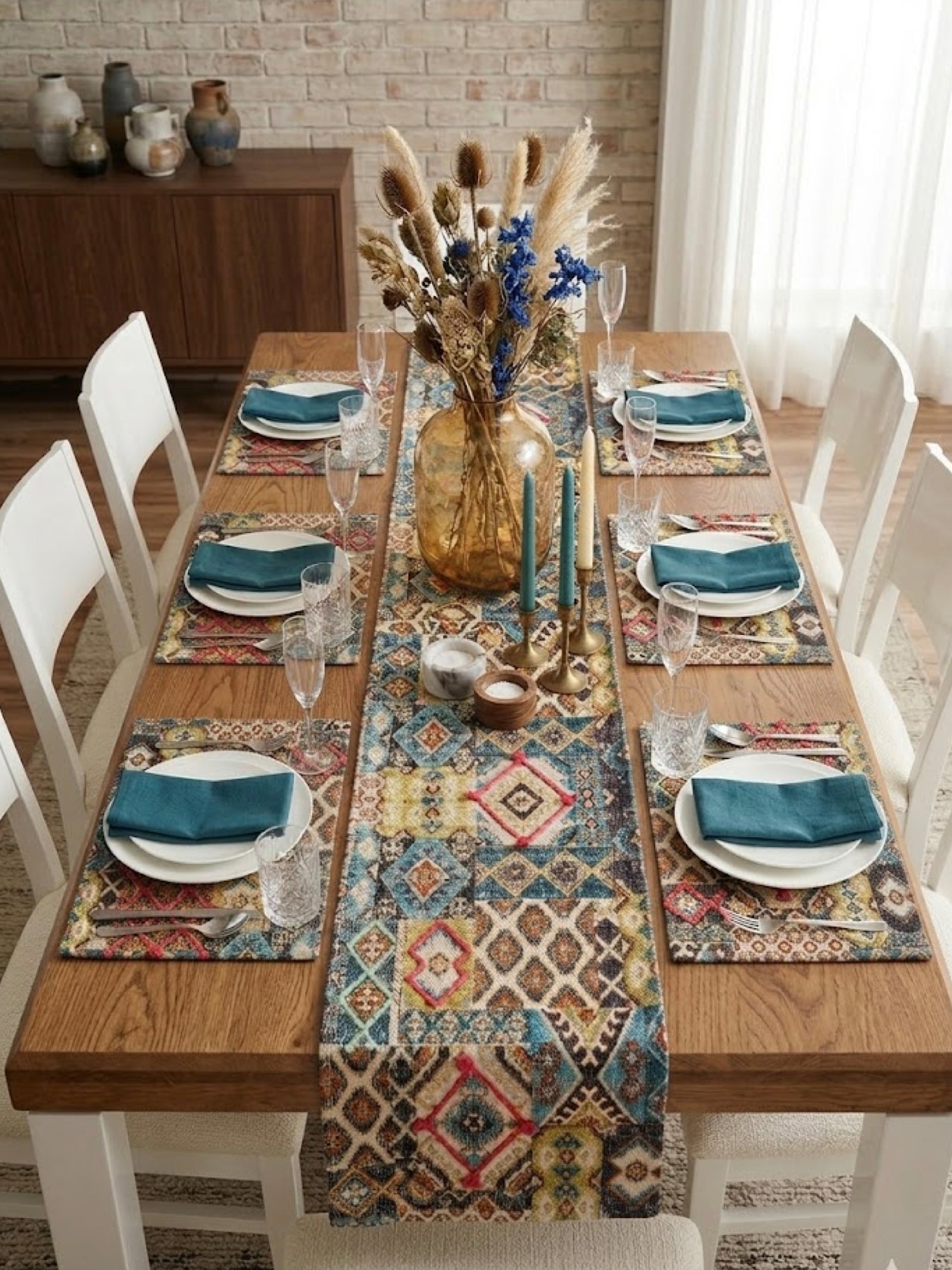 Table Runner - Handloom Vivid Bloom