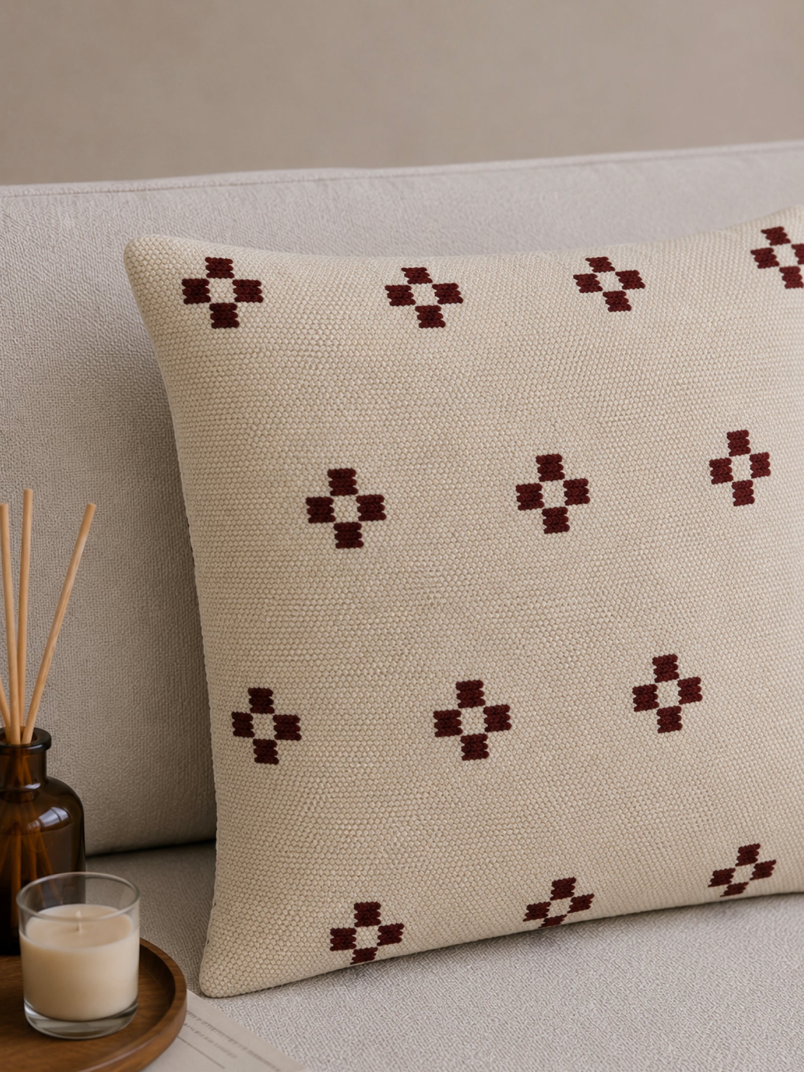 Woven Print Cushion Covers ( Available in 2 Colours)