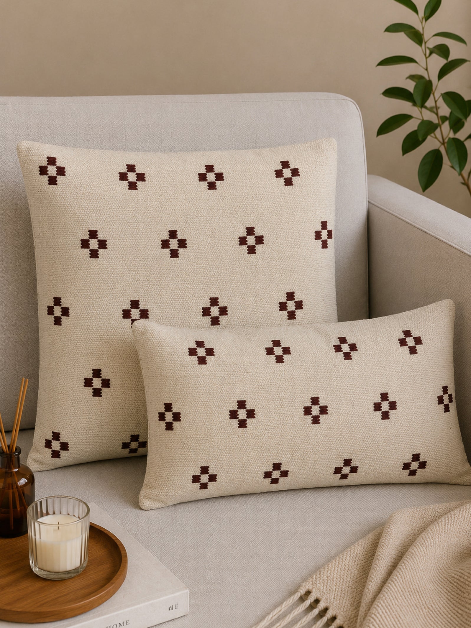 Woven Print Cushion Covers ( Available in 2 Colours)
