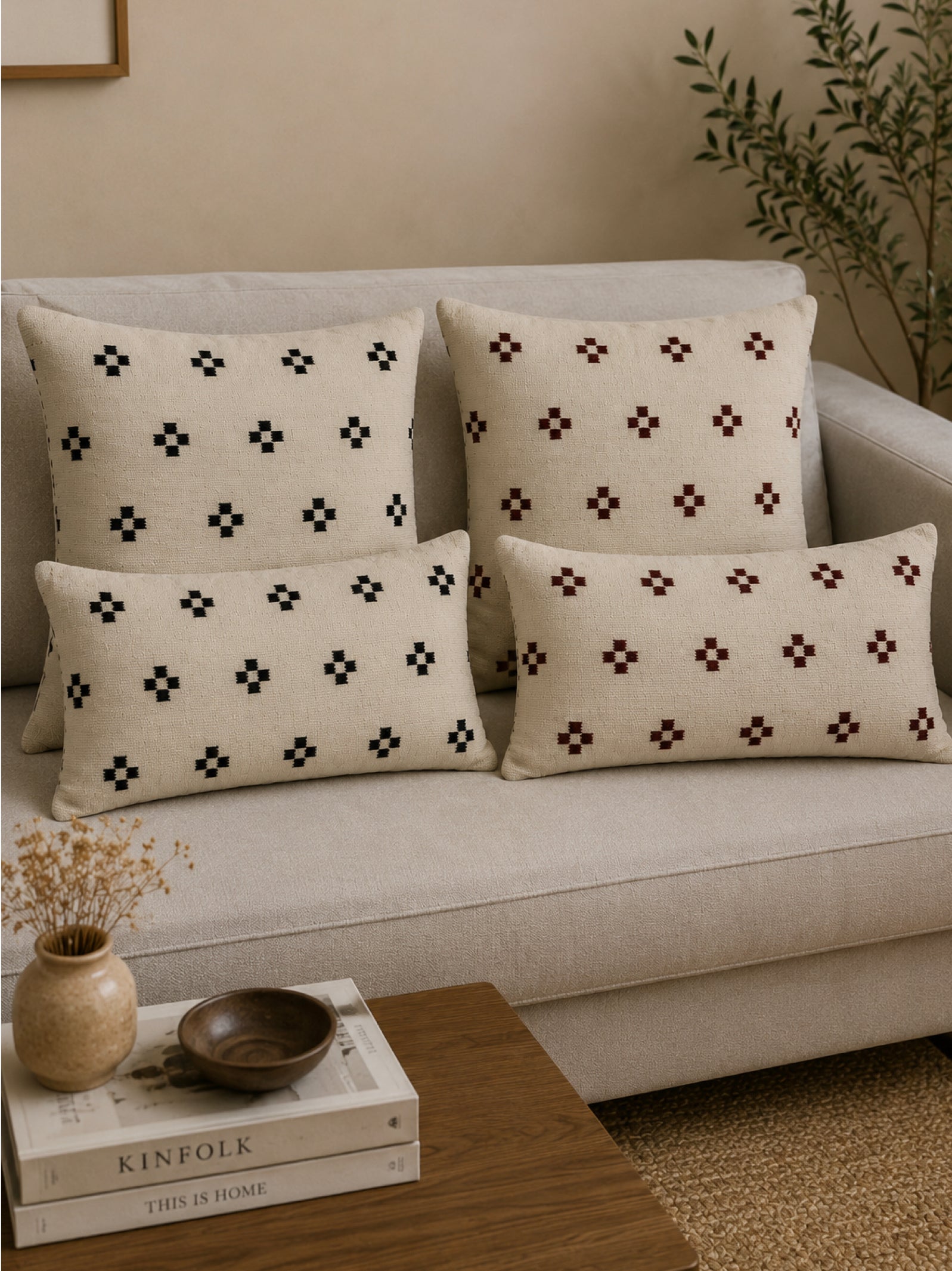 Woven Print Cushion Covers ( Available in 2 Colours)