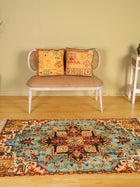 Azure Bloom Medallion Rug