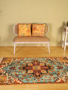 Azure Bloom Medallion Rug