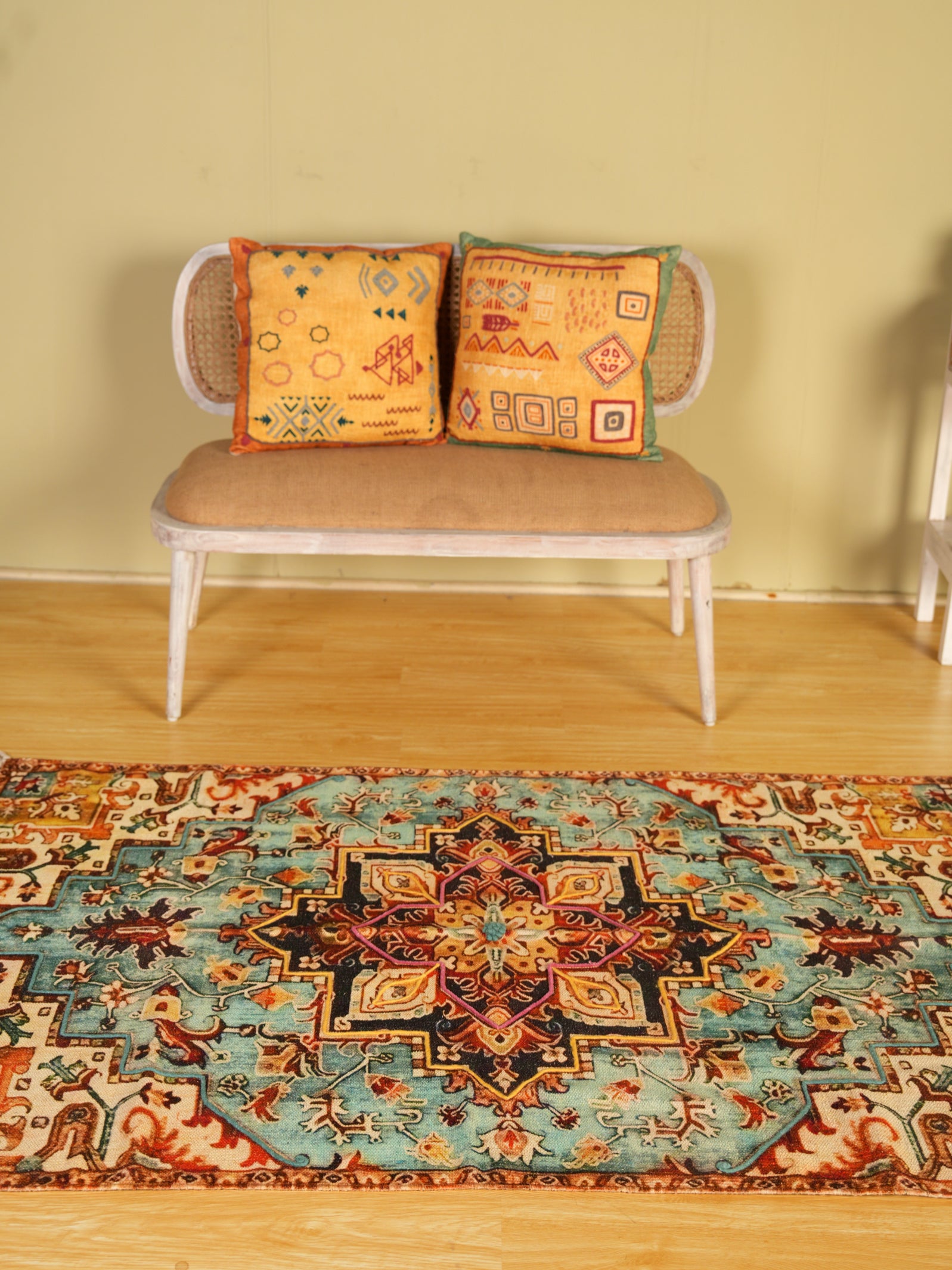 Azure Bloom Medallion Rug