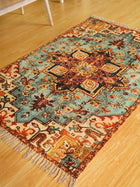 Azure Bloom Medallion Rug