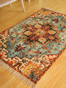 Azure Bloom Medallion Rug