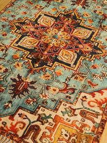 Azure Bloom Medallion Rug