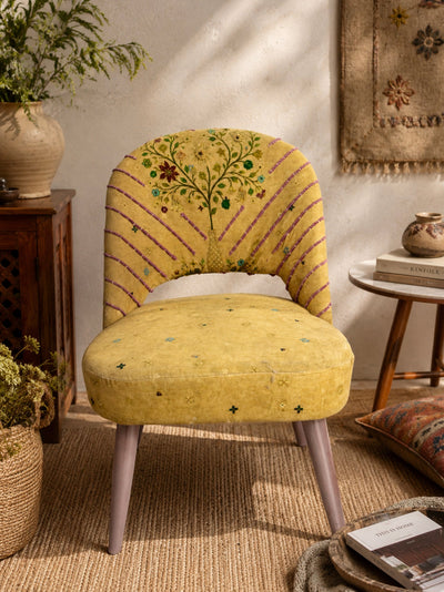 Golden Meadow Embroidered Chair