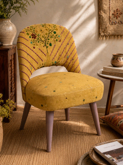 Golden Meadow Embroidered Chair