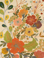 White Floral Embroidered Wall Frame – Acacia Wood (70 x 100 cm)