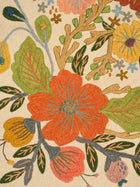 White Floral Embroidered Wall Frame – Acacia Wood (70 x 100 cm)