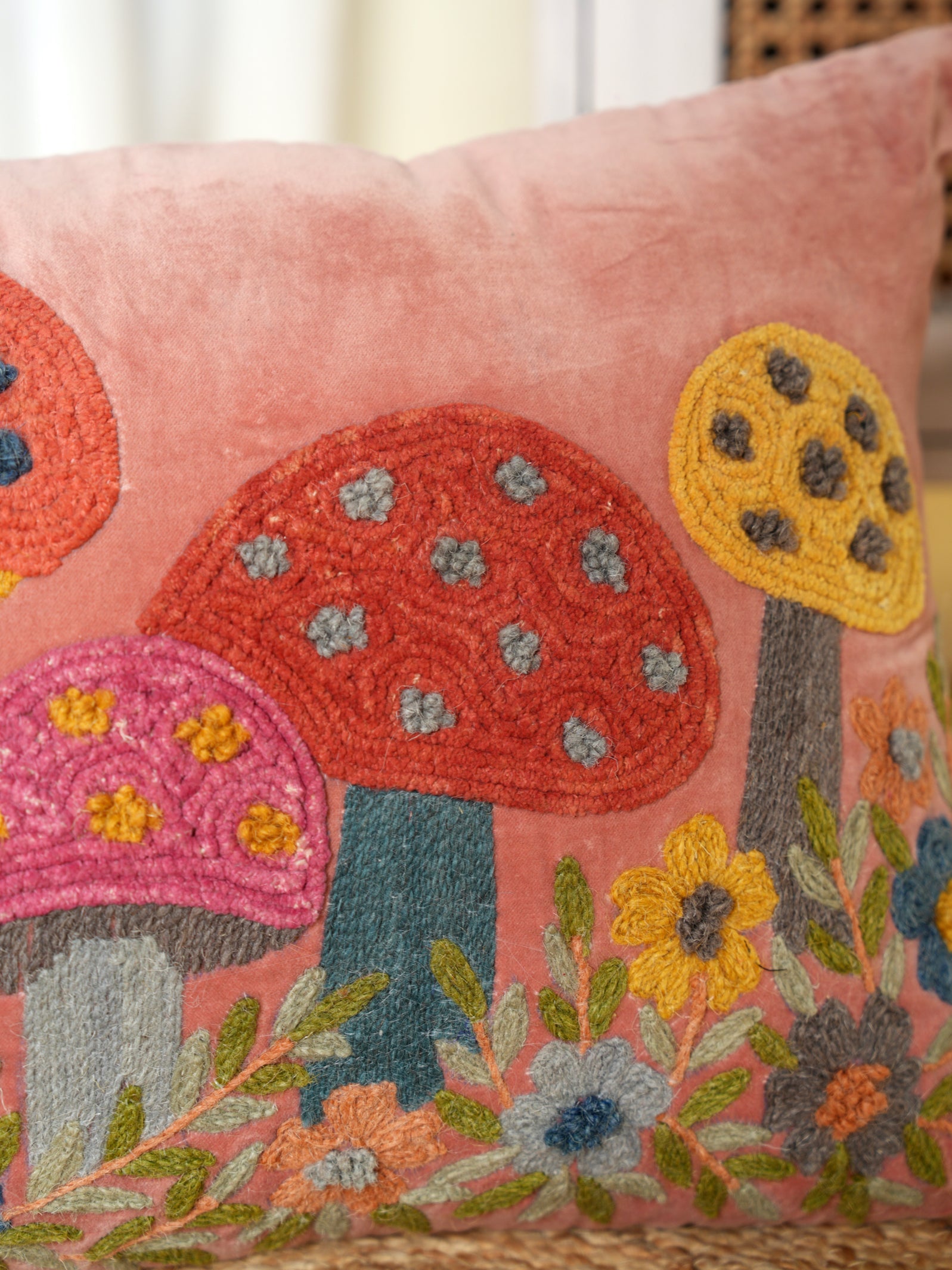 Mushroom Garden Decorative Pillow