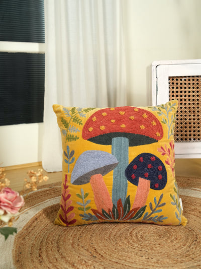 Mushroom Meadow Square Cushion