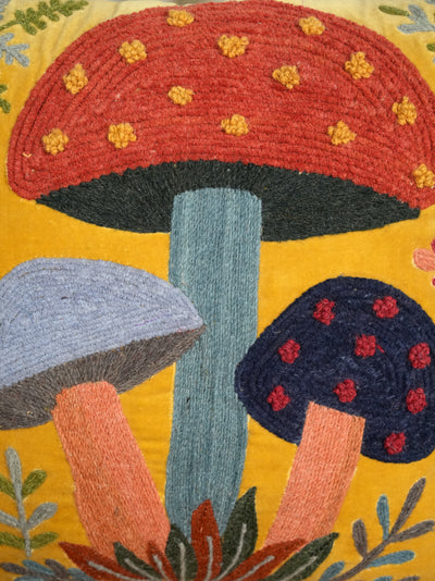 Mushroom Meadow Square Cushion