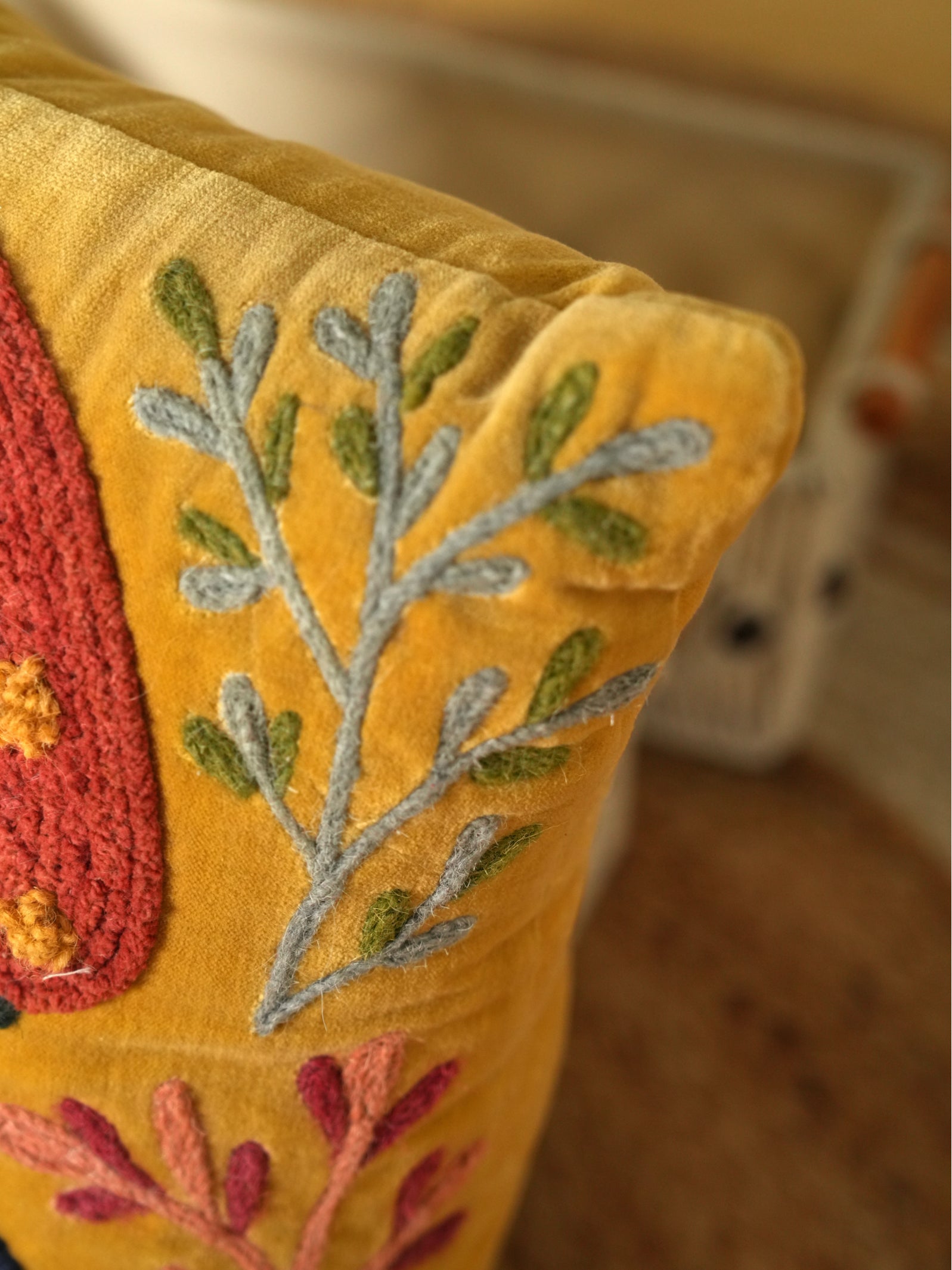 Mushroom Meadow Square Cushion