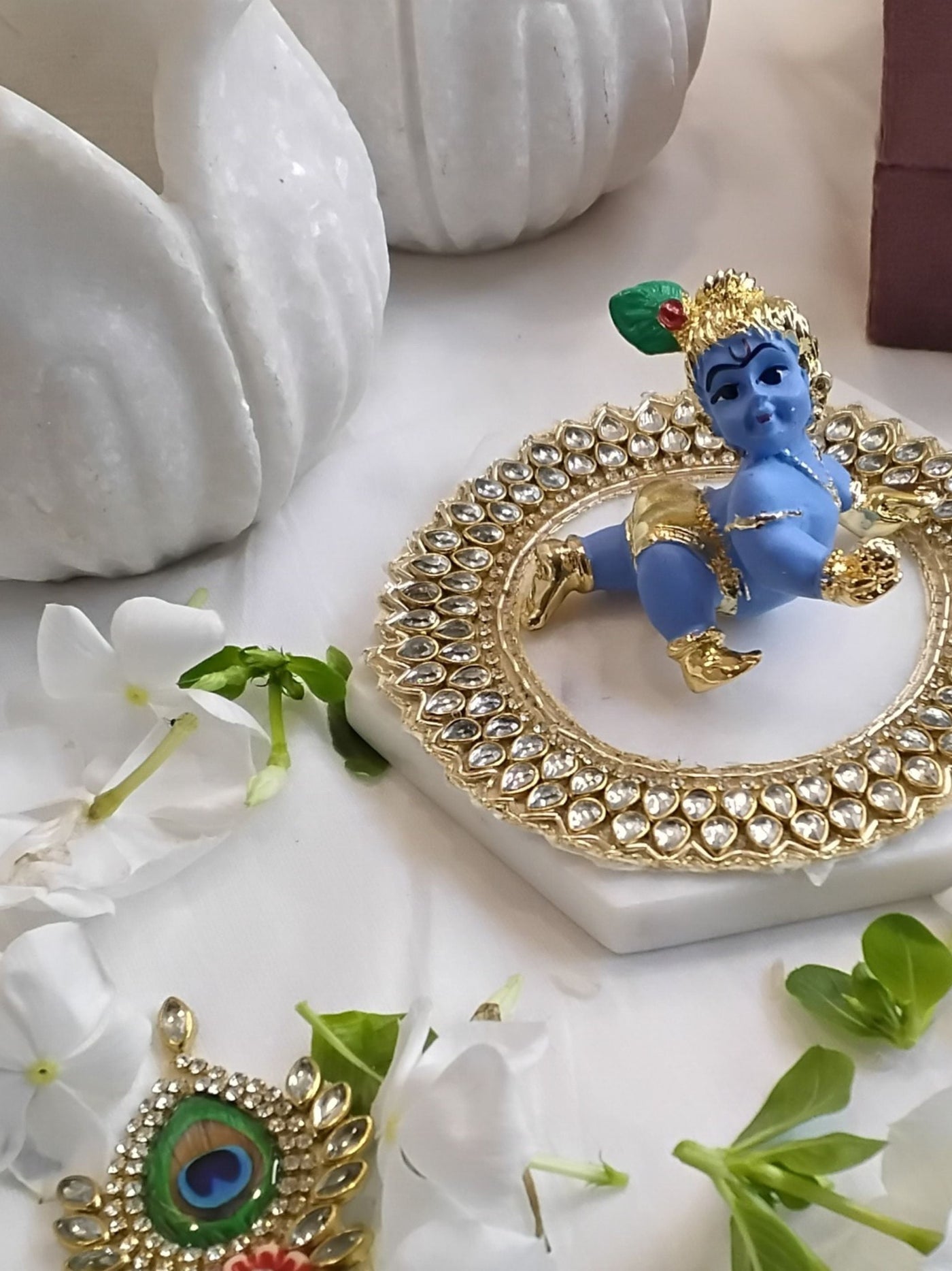 Krishna with Marble Festive Decor Gift Box