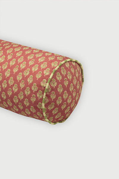 Viola Carmine Cotton Bolster Cover