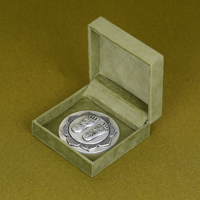 Lakshmi Charan on Lotus | Set on Elegant Wooden Plank/Rose Quartz