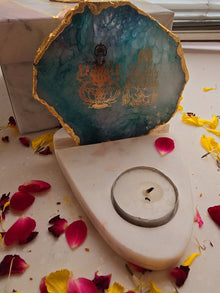 Laxmi Ganesha Agate & Marble Base Tea Light Holder