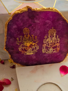 Laxmi Ganesha Agate & Marble Base Tea Light Holder