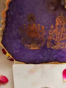 Laxmi Ganesha Agate & Marble Base Tea Light Holder