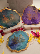 Laxmi Ganesha Agate with Marble Tea light Religious Home Decor