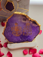 Laxmi Ganesha Agate with Marble Tea light Religious Home Decor