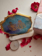 Laxmi Ganesha Agate with Marble Tea light Religious Home Decor