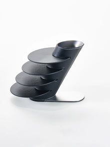 Leather Coasters With Stand - Black