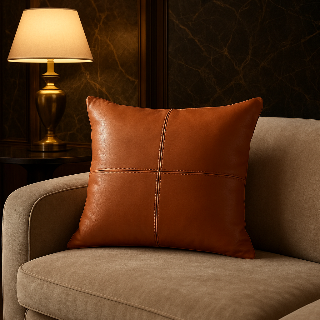 Genuine Leather Cushion Cover – Small | Handcrafted Luxury Accent Cushion