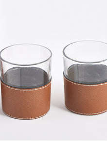 Leather Decanter Set - Brown