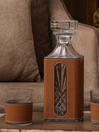 Leather Decanter Set - Brown