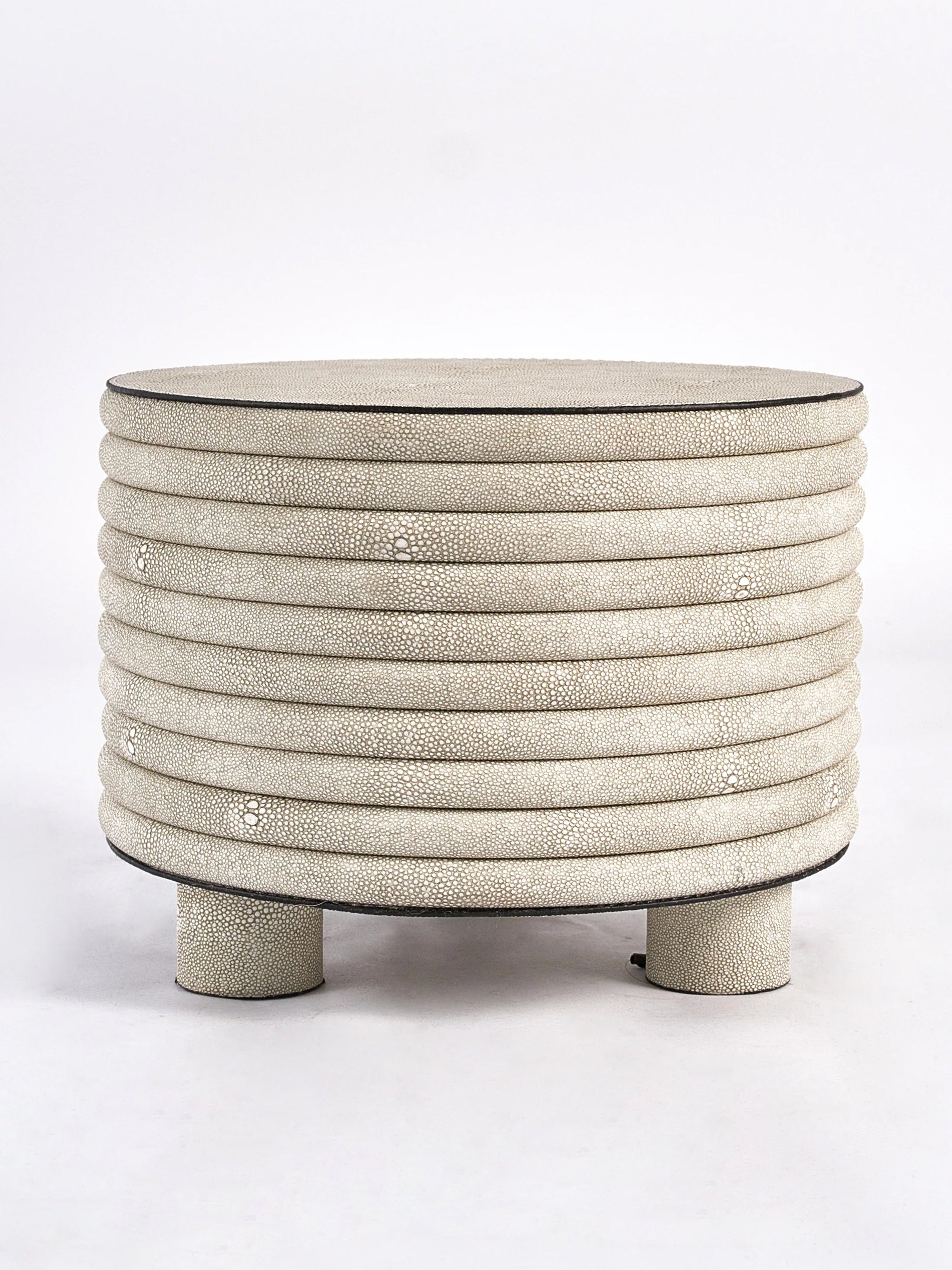 Leather Round Stool- High Rise