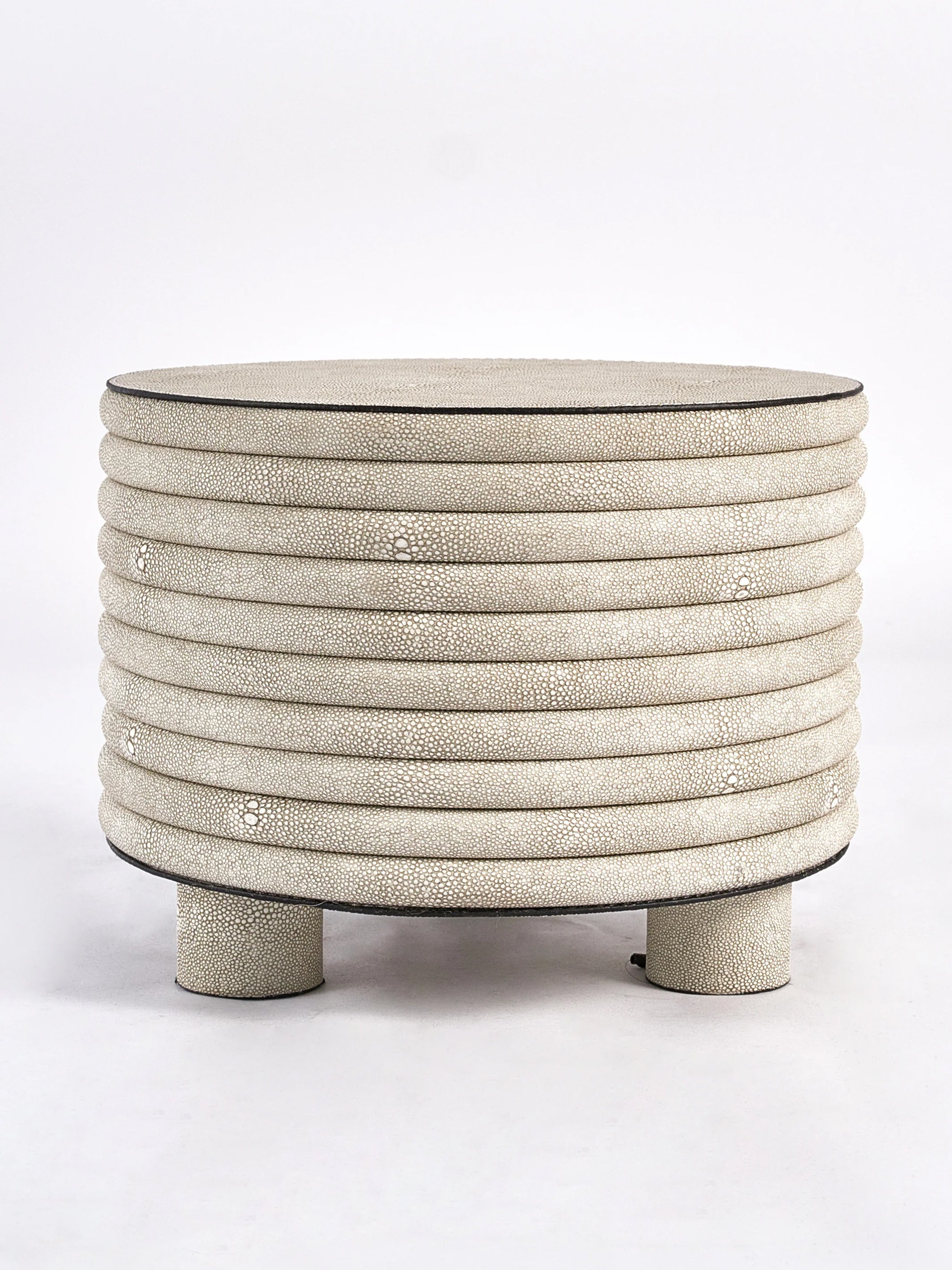 Leather Round Stool- High Rise