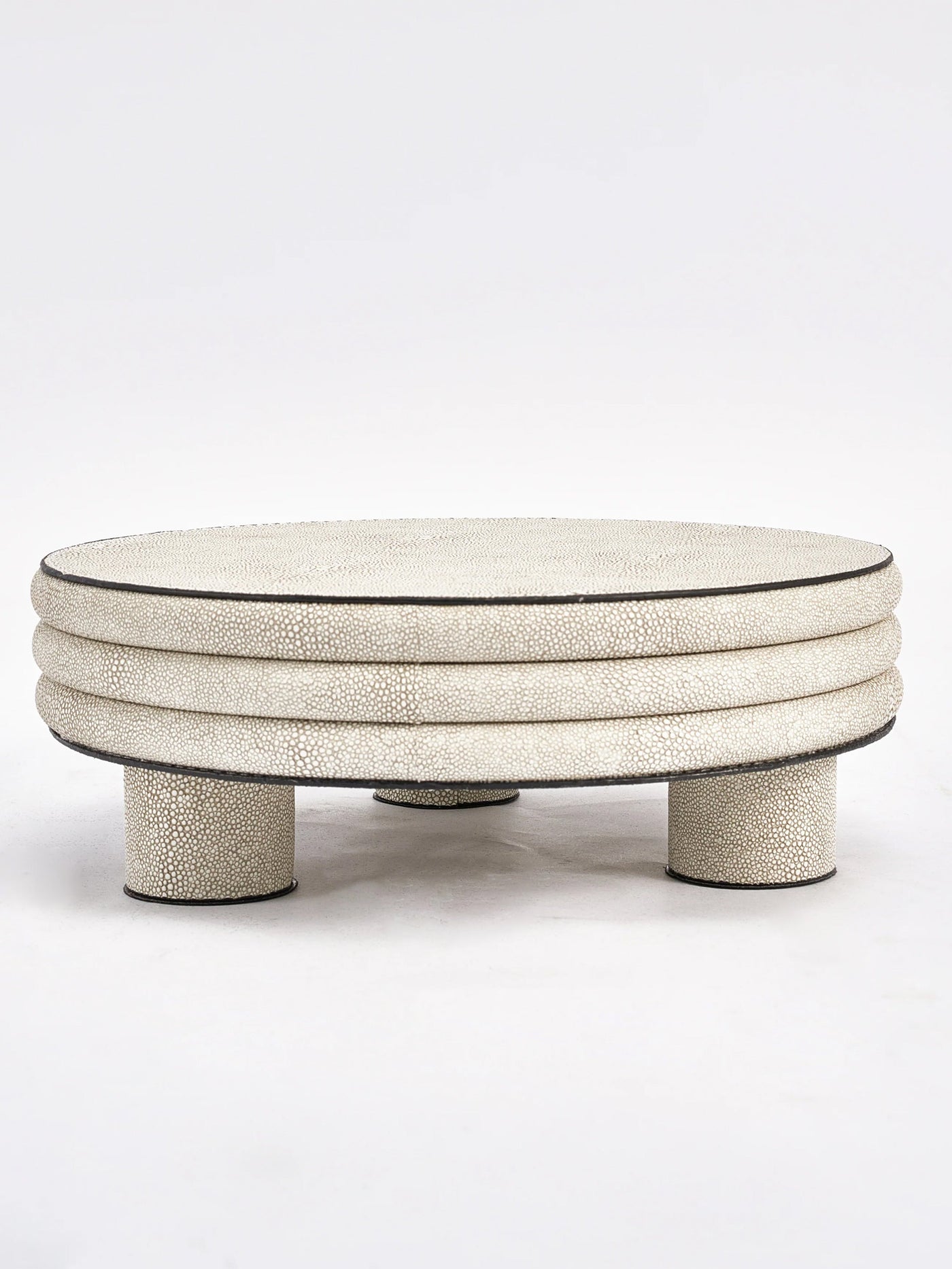 Leather Round Stool- Low Rise