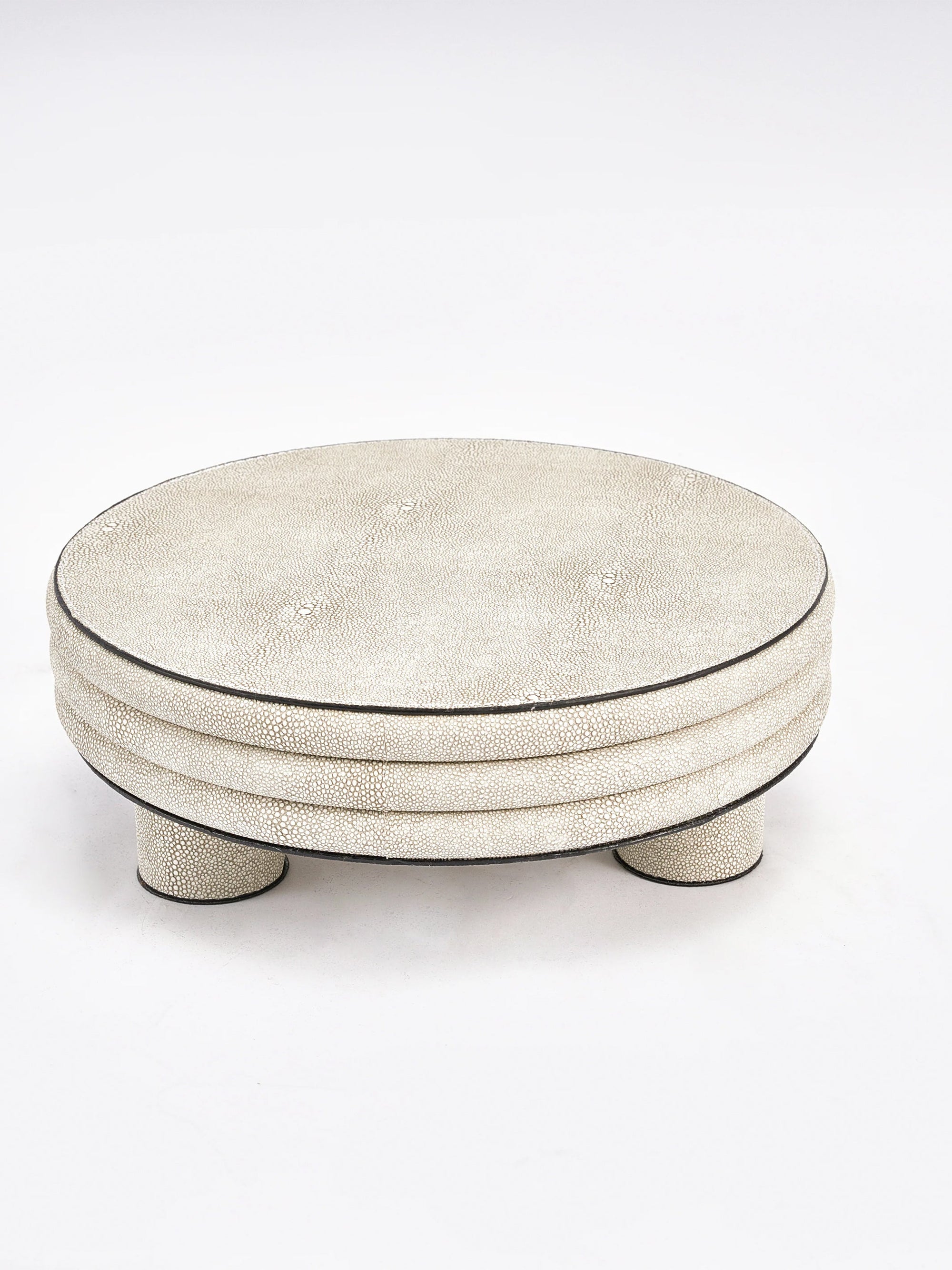 Leather Round Stool- Low Rise