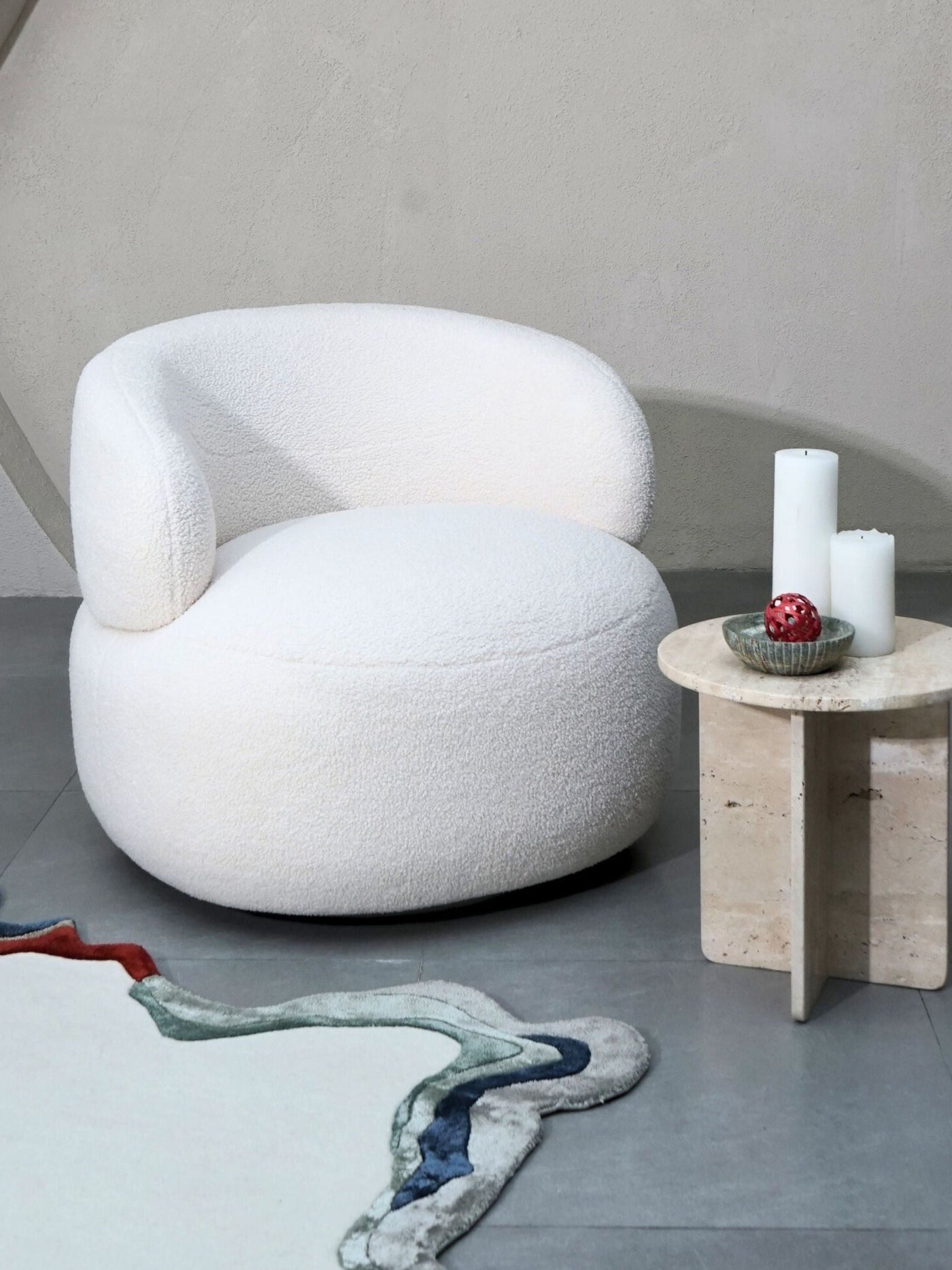 Leia Boucle Swivel Chair