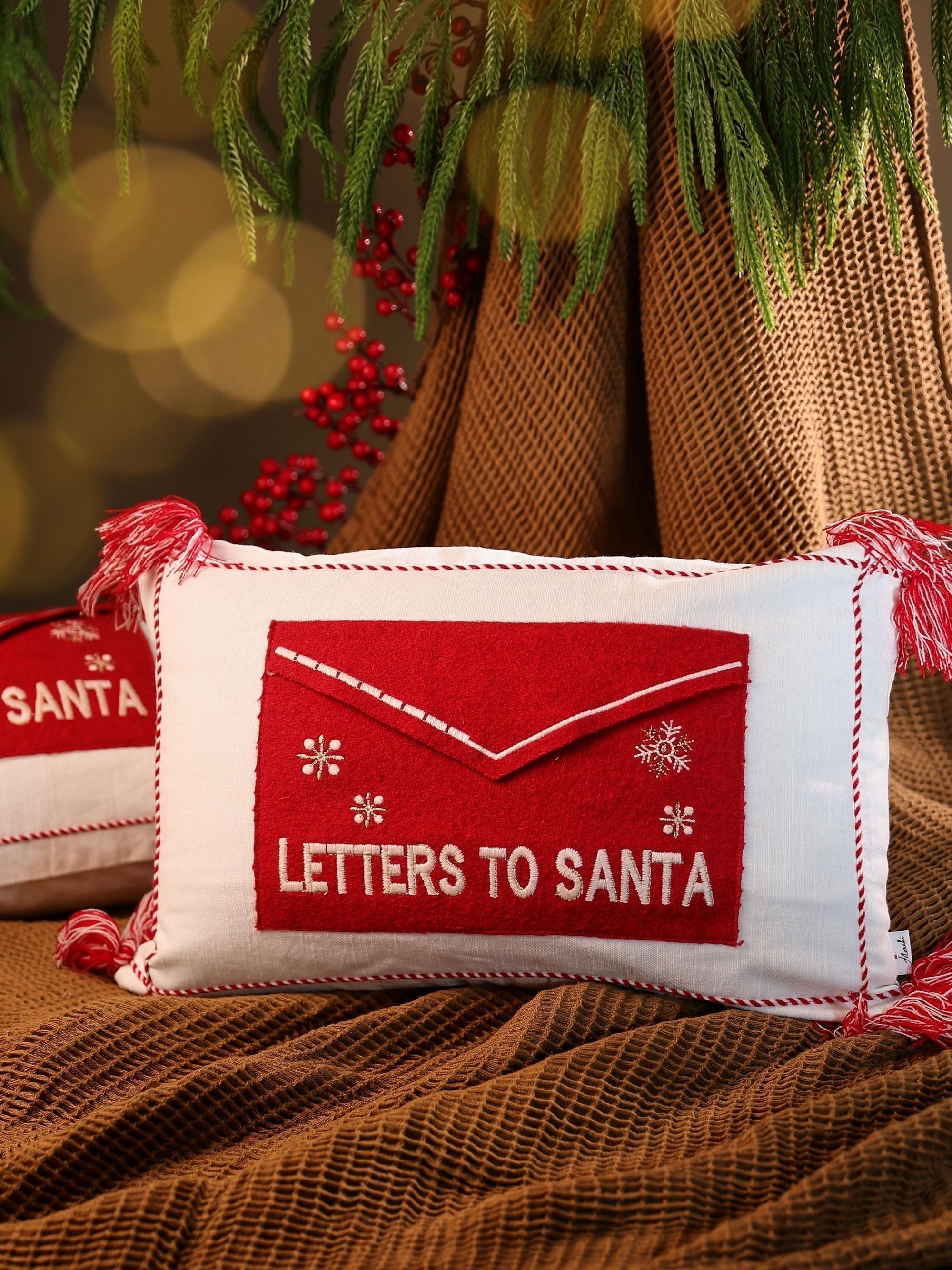 Christmas Cushion Covers - Letters to Santa (Envelope) (12"x18")