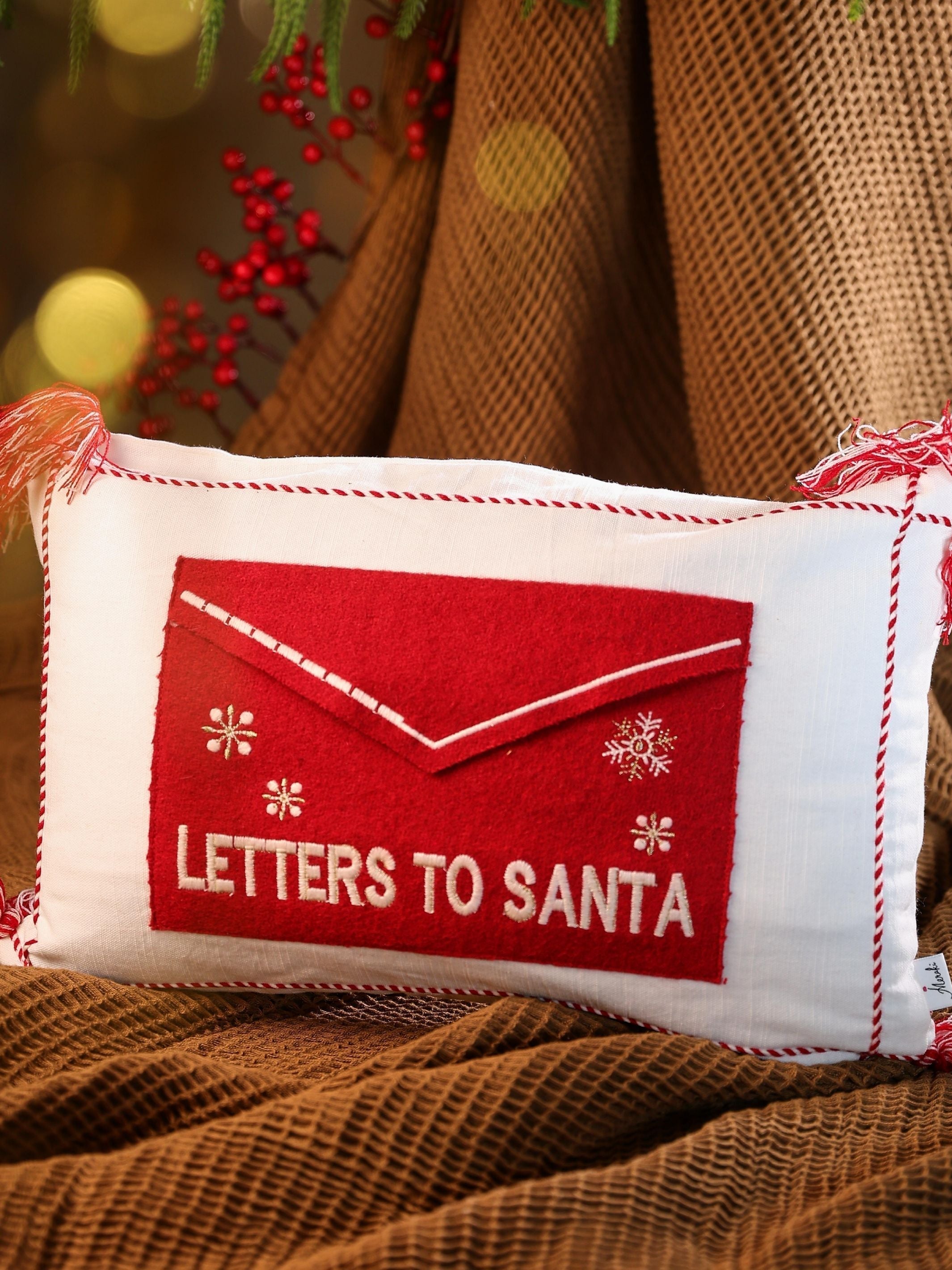 Christmas Cushion Covers - Letters to Santa (Envelope) (12"x18")