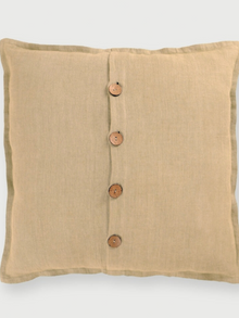 Sand Herringbone Linen Cushion Cover